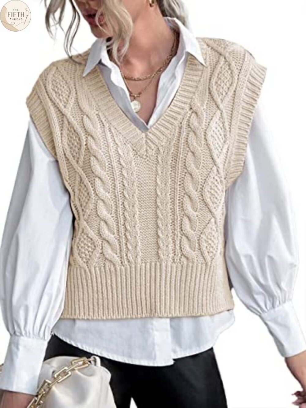 Womens V Neck Sweater Vest Sleeveless Pullover Crop Knit Top